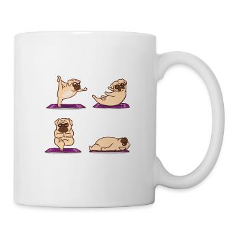 Yoga Pug | Cadeaux de cours de tapis de yoga sport Pilates - Mug blanc - blanc - Droite
