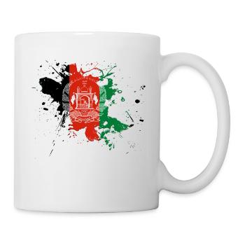 Afghanistan flag as a splash of color - Mug - white - Right