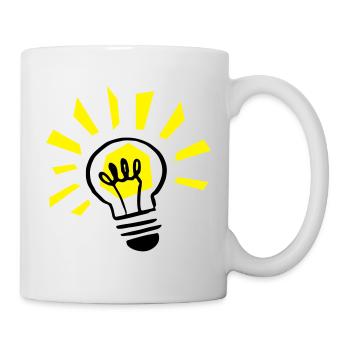 Glühbirne leuchtend / light bulb shining - Tasse - Weiß - Rechts
