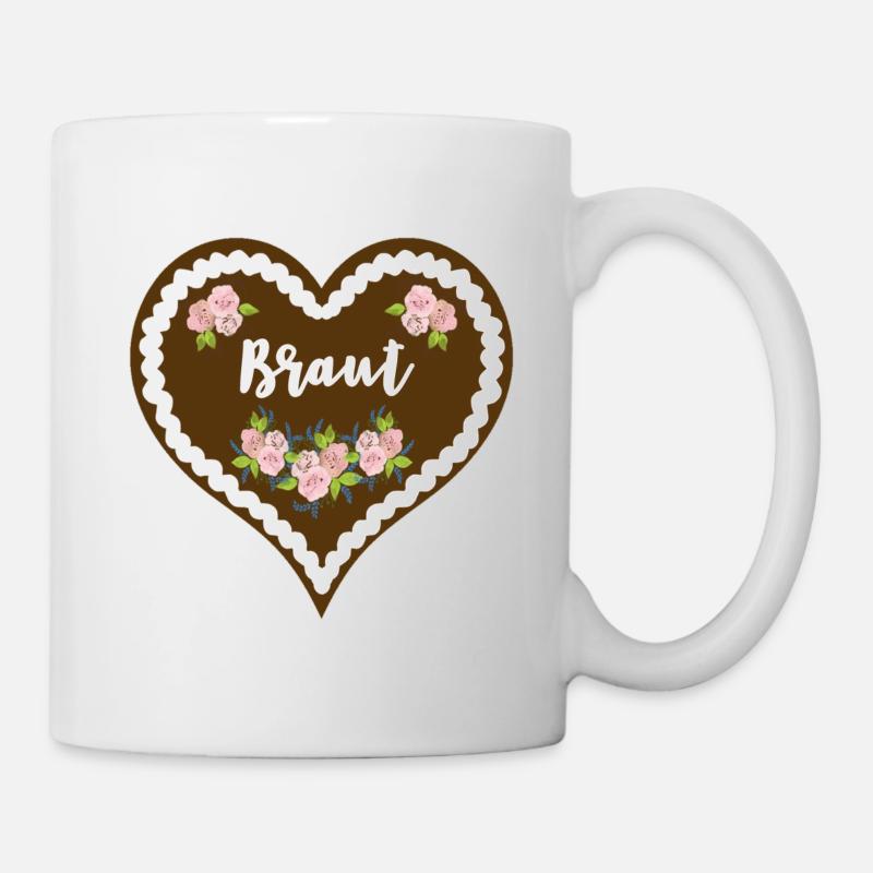 Gingerbread heart bride * JGA * vintage watercolor - Mug - white