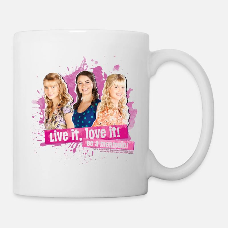 Mako Einfach Meerjungfrau Lyla, Nixie, Sirena - Tasse - Weiß