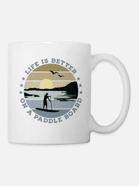 SUP - Life is better on a paddle board (men) - Mug - white