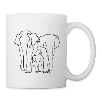 Elephant family in black - Mug - white - Right