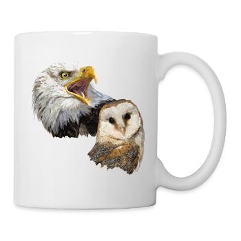 Schleiereule und amerikanischer Pigago - Tasse - Weiß - Rechts
