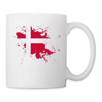 Drapeau du Danemark comme une touche de couleur - Mug blanc - blanc - Droite
