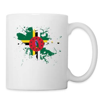 Dominica Flagge als Farbklecks - Tasse - Weiß - Rechts