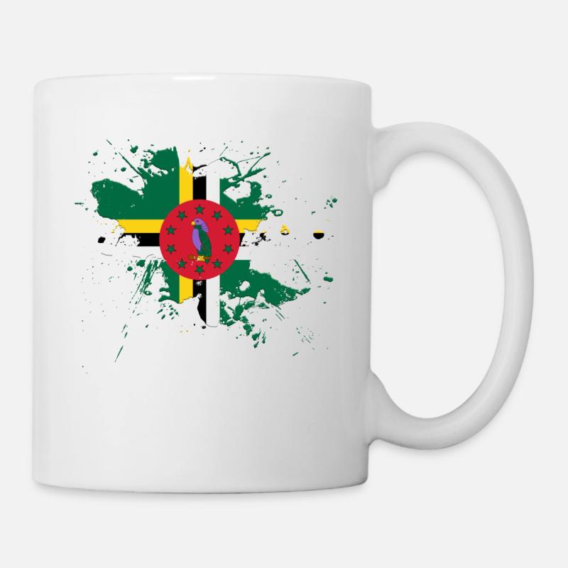Drapeau de la Dominique comme une touche de couleur - Mug blanc - blanc