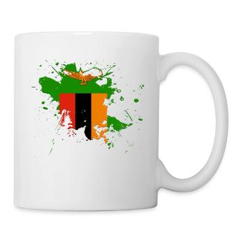 Zambia flag as a splash of color - Mug - white - Right