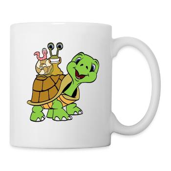 Novelty Merch. Funny Worm Snail Turtle Snail Inch - Mug - white - Right
