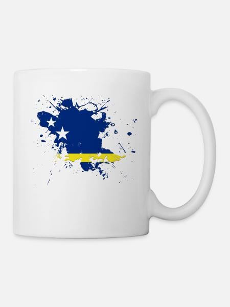 Curaçao flag as a splash of color - Mug - white