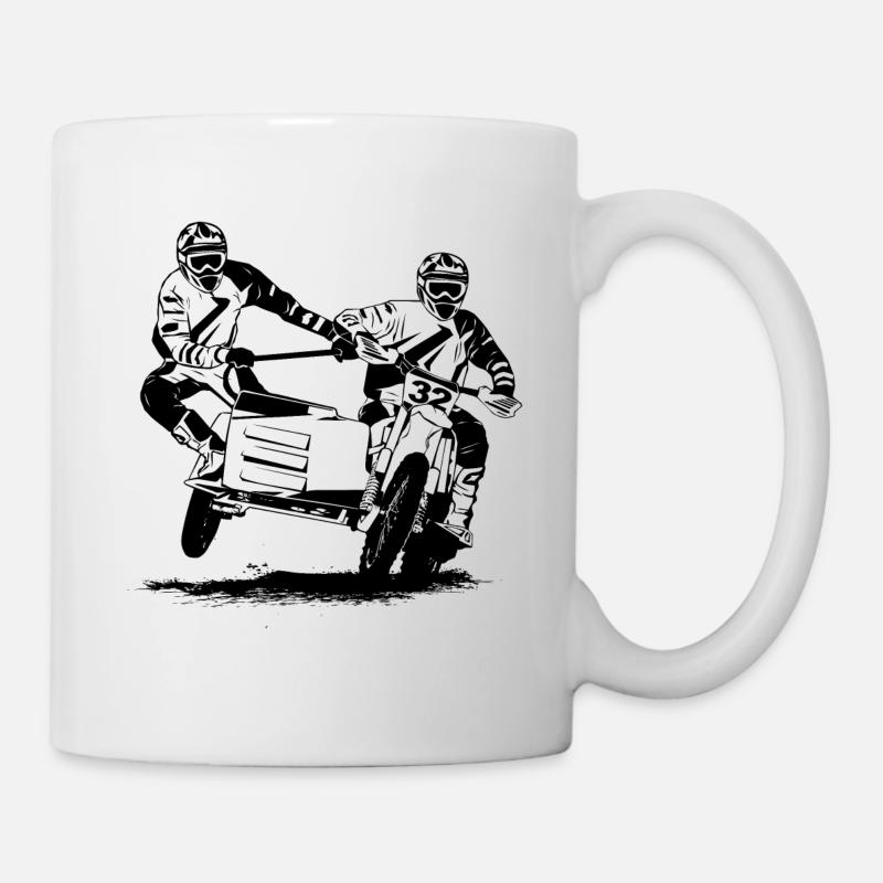 Sidecarcross - Seitenwagen Moto Cross - Tasse - Weiß