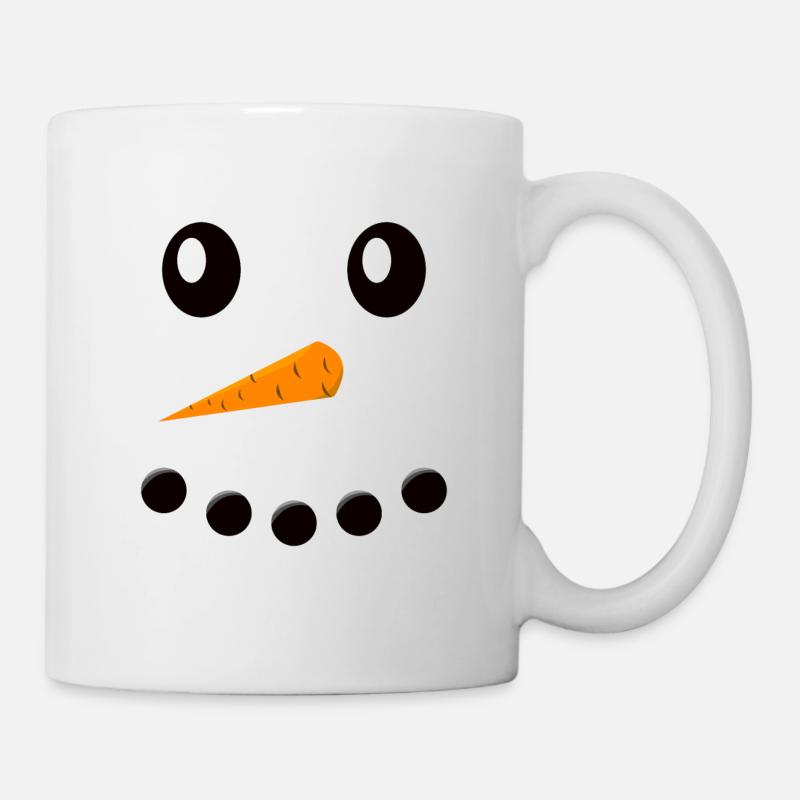 Schneemann Gesicht - Tasse - Weiß