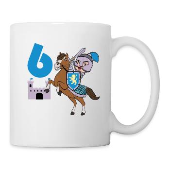 6. Geburtstag Große Geschenkidee für jeden Ritter - Tasse - Weiß - Rechts