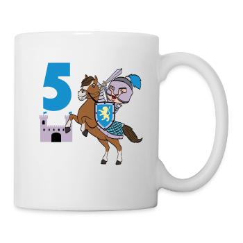 5. Geburtstag Große Geschenkidee für jeden Ritter - Tasse - Weiß - Rechts