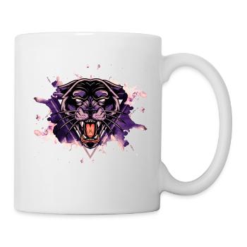 Panther Panter Purple Black Splash Predator Animal - Mug - white - Right