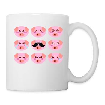 Cool Pig Pink Different Mood Faces Of Personality - Mug - white - Right