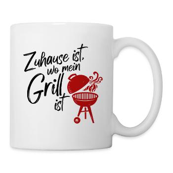 Grill Grillen BBQ Zuhause Ist Wo Mein Grill Ist - Tasse - Weiß - Rechts