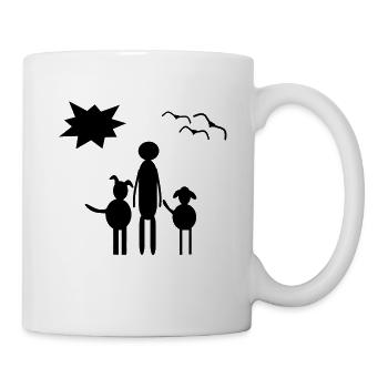 Marcher avec les chiens - Mug blanc - blanc - Droite