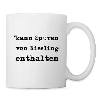 kann Spuren von Riesling enthalten - Tasse - Weiß - Rechts