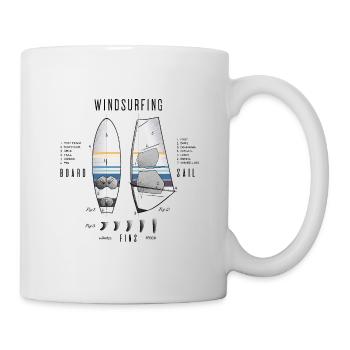 Windsurfausrüstung mit Flossen - Tasse - Weiß - Rechts