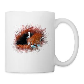 Ours panda rouge - Mug blanc - blanc - Droite