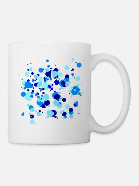 Blaue Punkte - Tasse - Weiß