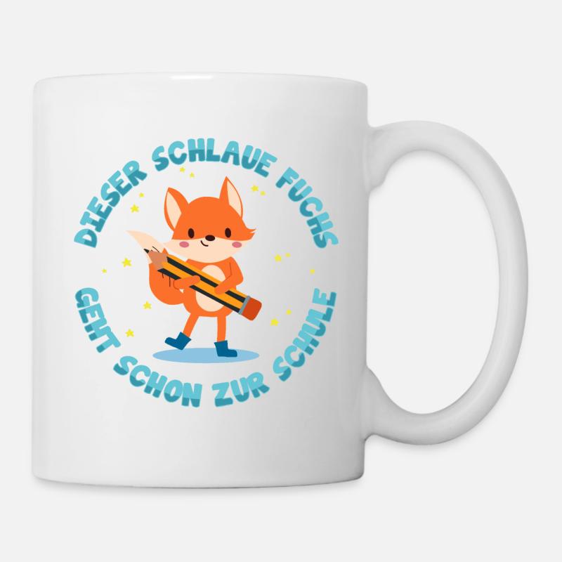 Schulkind Fuchs Einschulung 1. Klasse Kind Schule - Tasse - Weiß