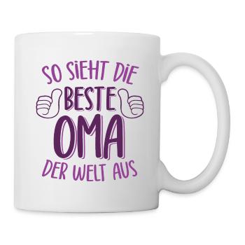 So sieht die beste Oma der Welt aus - Tasse - Weiß - Rechts