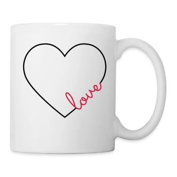 Cadre coeur d'amour - Mug blanc - blanc - Droite