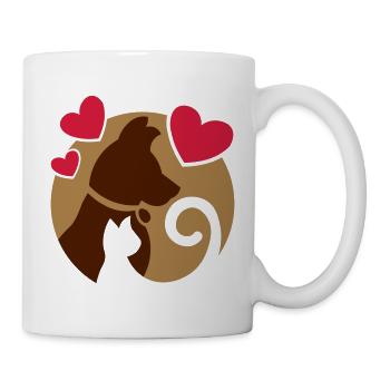 Cat and dog - Mug - white - Right