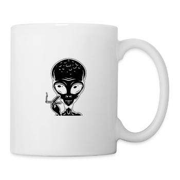 Alien Stoner | Weed 420 Idées cadeaux pour fumer de l'herbe - Mug blanc - blanc - Droite