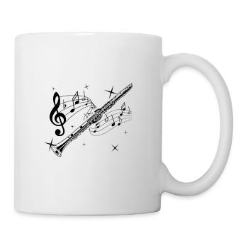 La musique de la flûte transversale | Flûtiste instrument de musique cadeau - Mug blanc - blanc - Droite