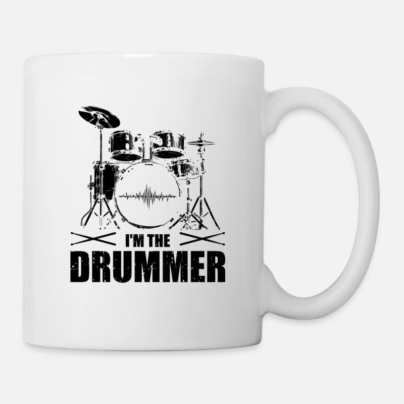 Instrument de musique batteur | Cadeaux de batteur - Mug blanc - blanc