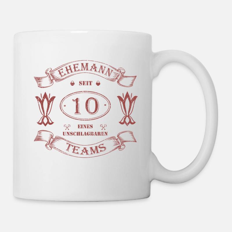 Rosen Hochzeit 10 Jahre Ehemann Ehepaar - Tasse - Weiß
