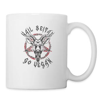 Hail Seitan Go Vegan Vegan Metal Gift disant - Mug blanc - blanc - Droite