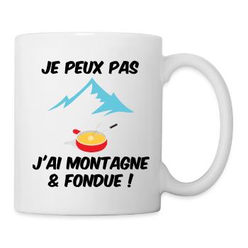 Fondue et Montagne - Mug blanc - blanc - Droite