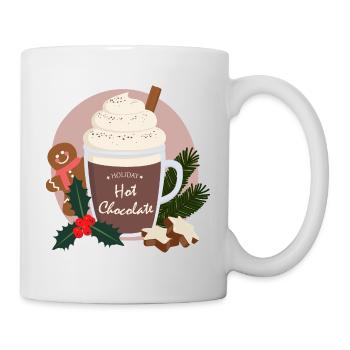 heiße Schokolade Weihnachten - Tasse - Weiß - Rechts