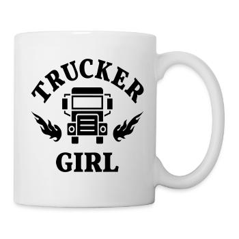 Trucker Girl Truck Truckerin Professional driver - Mug - white - Right