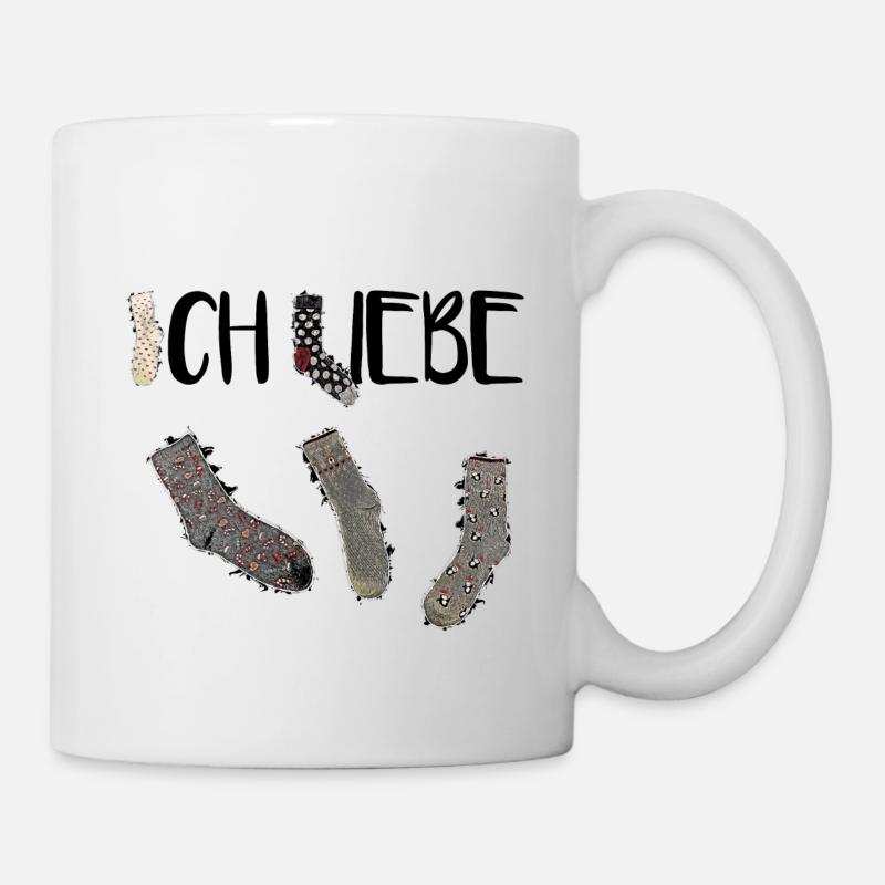 Ich liebe Socken! - Tasse - Weiß