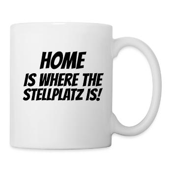 home is where the stellplatz is rentner camper - Tasse - Weiß - Rechts