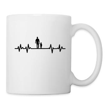 Père et fils - Battements de cœur - Mug blanc - blanc - Droite