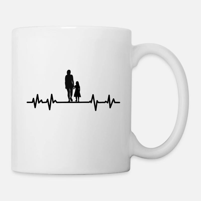 Mutter und Tochter - Herzschlag - Tasse - Weiß