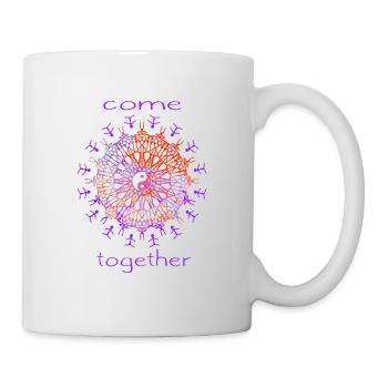 Come together - world peace love earth saying - Mug - white - Right