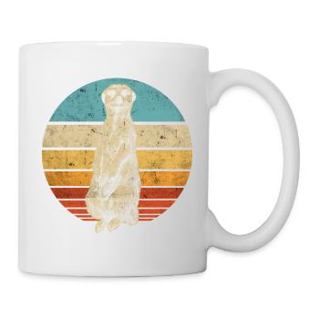Meerkat retro vintage - Mug - white - Right