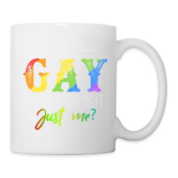 Gay And Lesbian Design Is It Gay In Here Or Is - Mug - white - Right