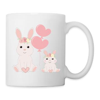 Lapins mignons brillants - Mug blanc - blanc - Droite