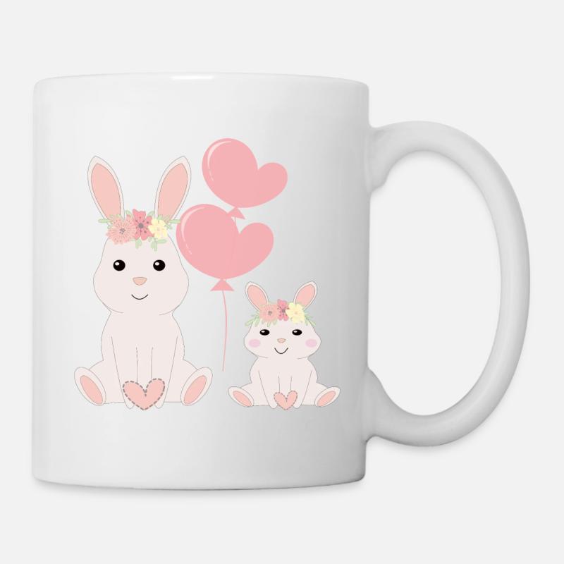 Süße Hasen hell - Tasse - Weiß