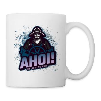 Ahoi Du Wattwurm Angler Fischer Meer - Tasse - Weiß - Rechts