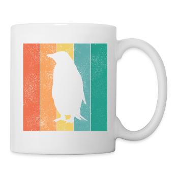 Pinguin Pinguine Tier Eis Südpol Retro Geschenk - Tasse - Weiß - Rechts