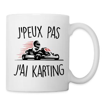 J'peux pas j'ai karting - Mug blanc - blanc - Droite
